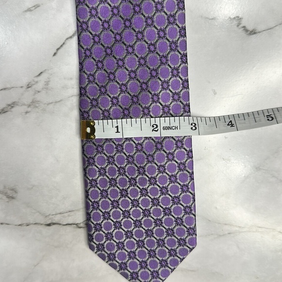 Karako Collection Men’s 100% Silk Hand Made Tie Purple - Picture 6 of 6